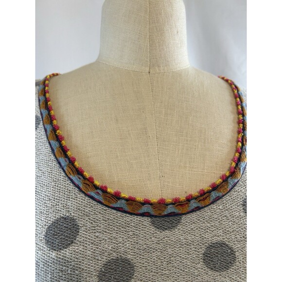 Anthro Akemi + Kim Grey Polka Dot Striped Short Sleeve Size XS - Picture 2 of 12